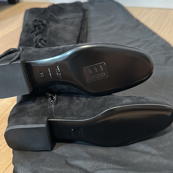 BNIB Saint Laurent (YSL) Suede Over The Knee Fringed Boots 35/5 Black - Picture 7 of 7